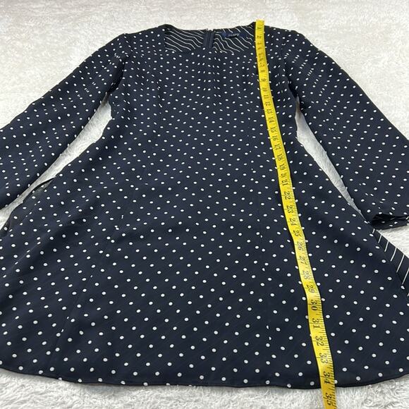 Rope blue and white polka dot chiffon fit and flare dress, 9at or S - Picture 4 of 12